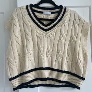 Oak + Fort Preppy Varsity Sweater Vest size Small